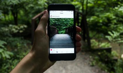 Instagramfoto van een pad met bomen